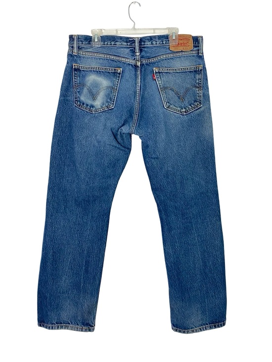 Levi's Other - Levis 505 Distressed Jeans Mens 34 36 Womens 32 Levi’s Straight Jean Cotton Blue